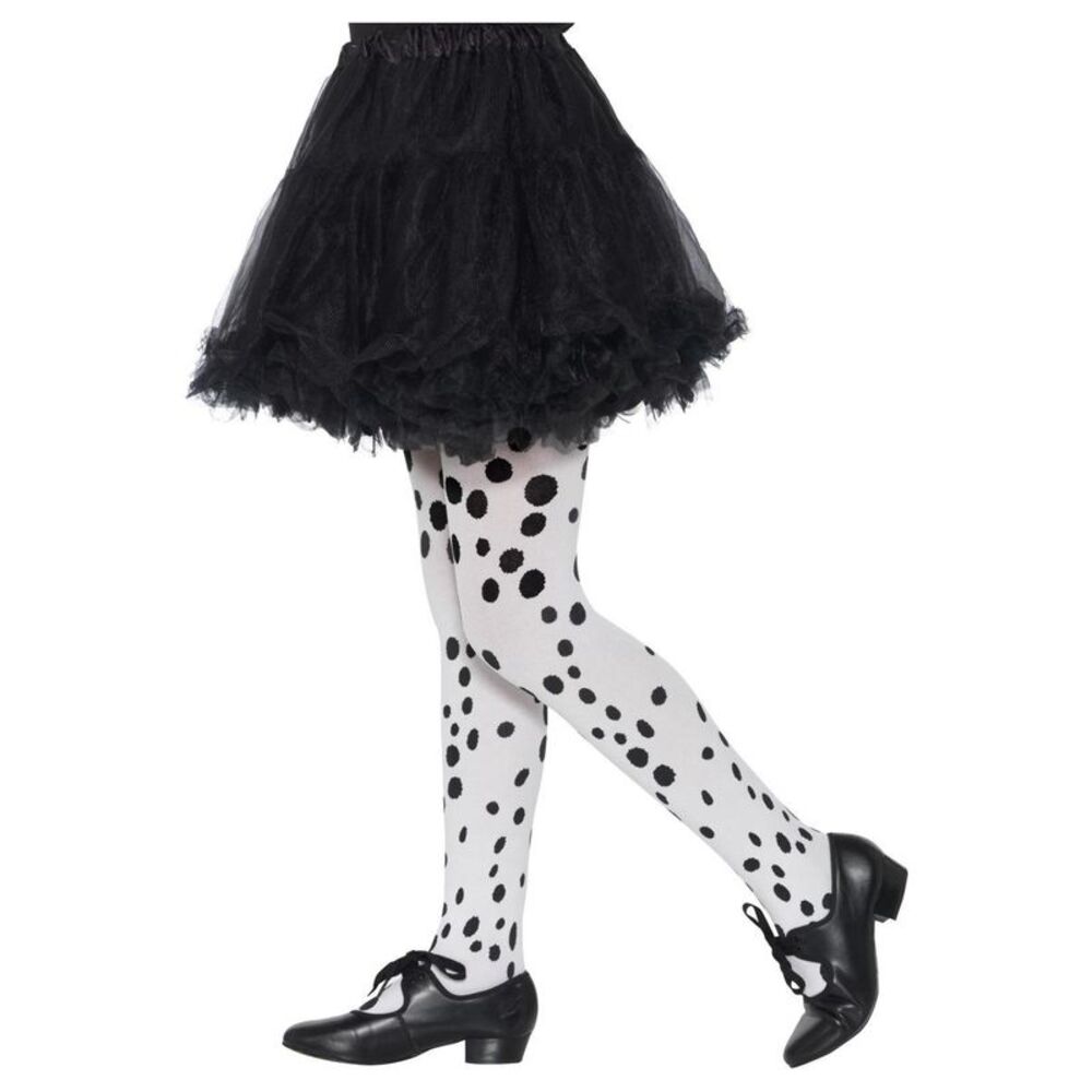 Smiffys Girls Dalmatian Pantyhose / White/Black